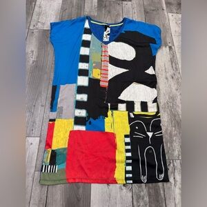 VOLT DESIGN Colore Ta Vie Abstract Art To Wear Dress 2 Tall Travel Urban Unique